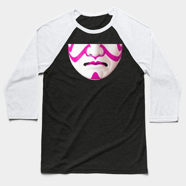 Kabuki Mouth - Pink Baseball T-Shirt by BigOrangeShirtShop